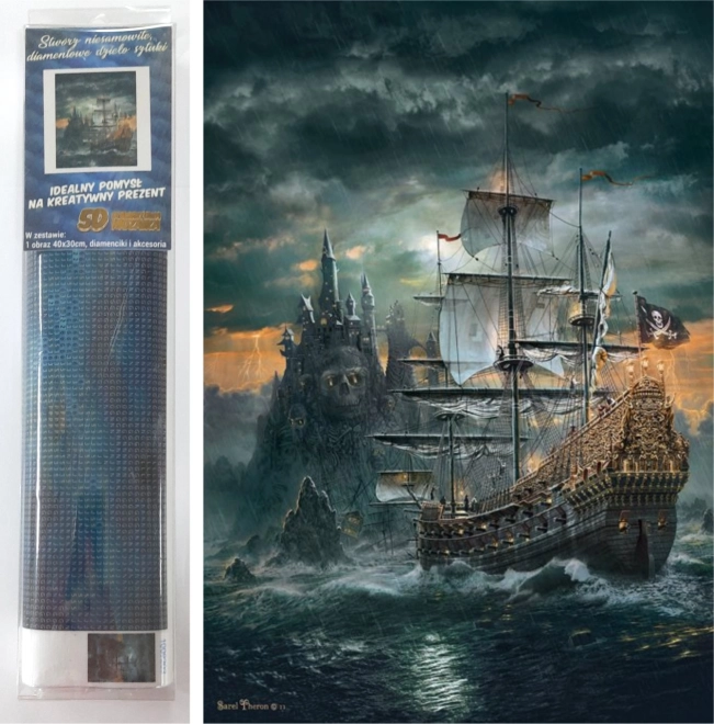 Peinture diamant Bateau pirate 30 × 40 cm