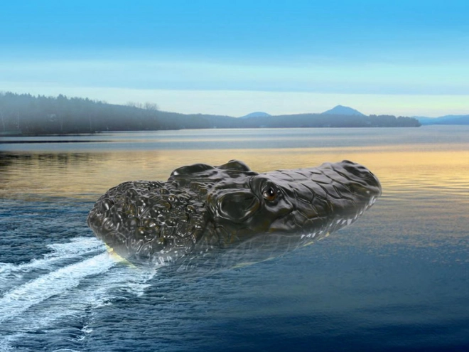 Bateau crocodile amusant avec télécommande – Rouge