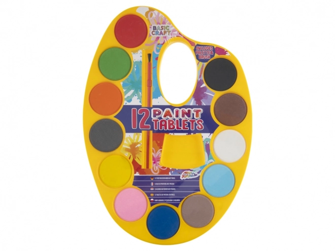 Palette de couleurs à l'eau Grafix 12 pcs jaune