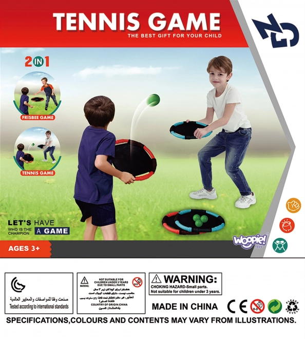 Woopie jeu de compétences 2en1 frisbee tennis