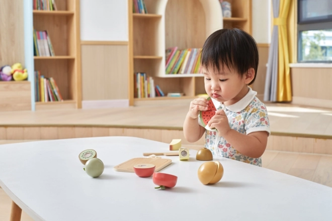 Fruits à découper en bois pour enfants