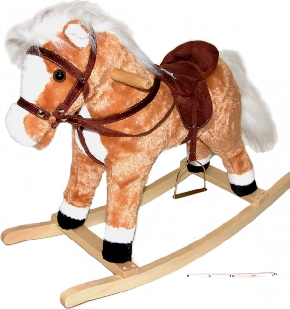 Cheval à bascule avec effets brun