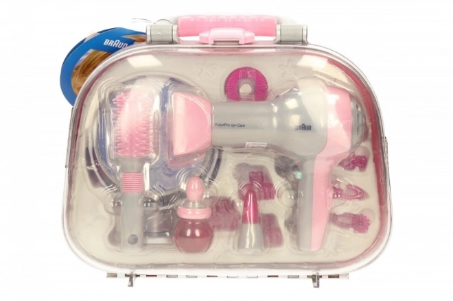 Mallette avec sèche-cheveux, miroir et accessoires Braun