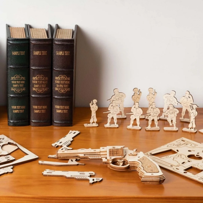 Puzzle mécanique en bois 3D Revolver Corsac RoboTime