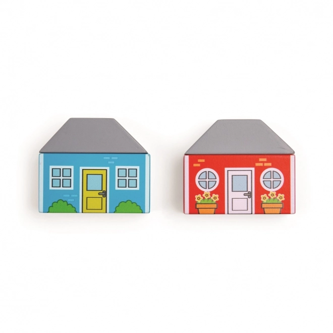 Bigjigs Rail Circuit en bois avec route de campagne 80 pièces