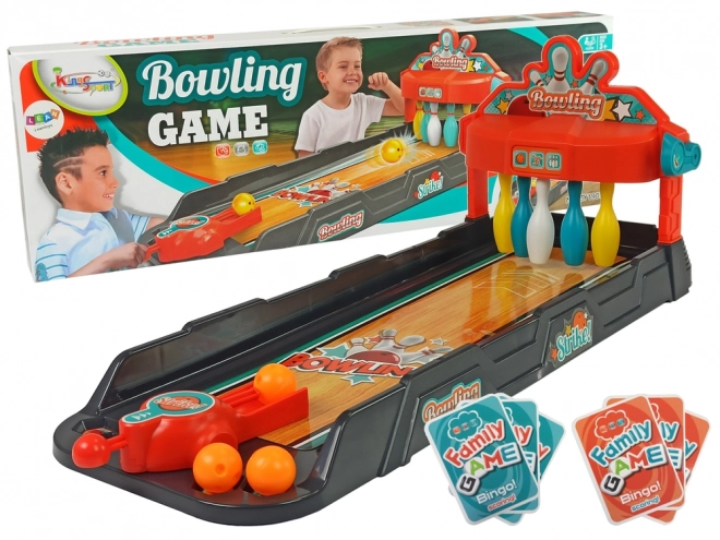 Mini Bowling Arcade Game Launcher Track Cards