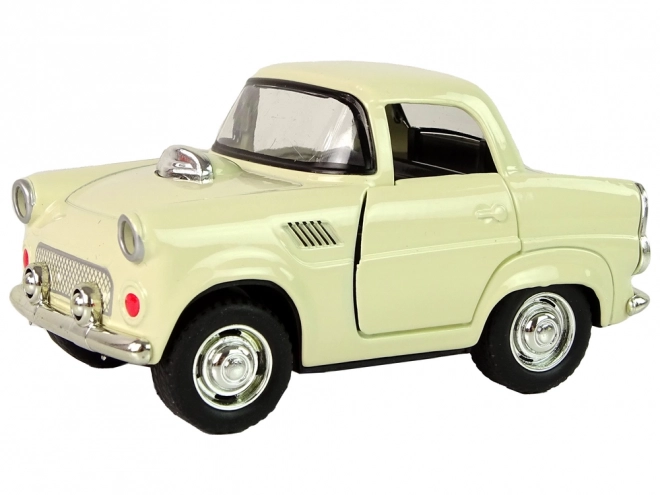 Voiture classique en métal avec portes ouvrantes et son