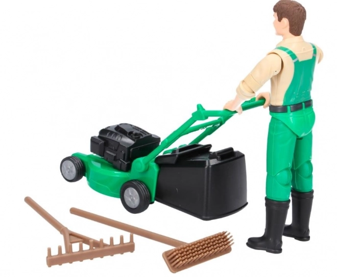Bruder BWORLD Jardinier avec Tondeuse et Accessoires
