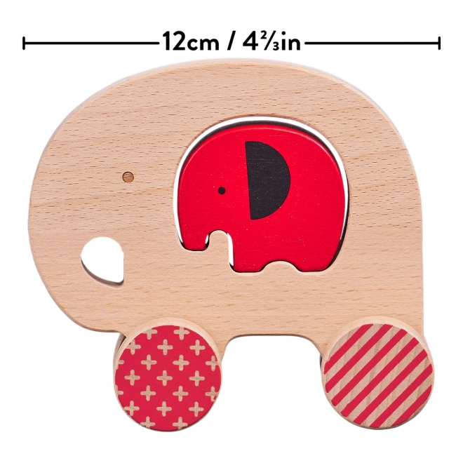Petit Collage Élémentaire éléphant sur roulettes