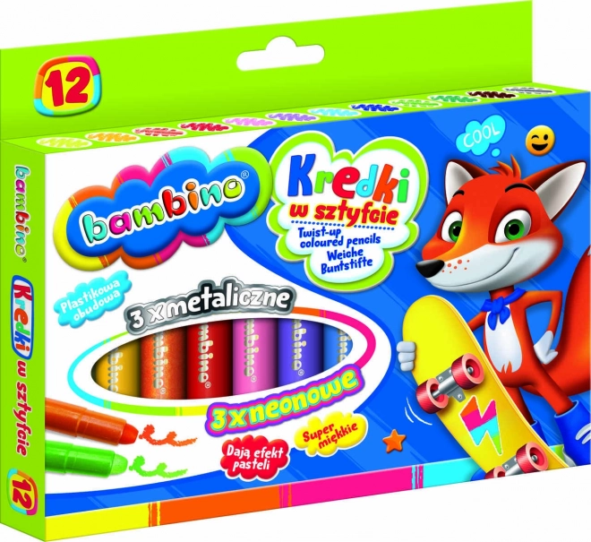Crayons de cire retrayables Bambino - 12 pièces