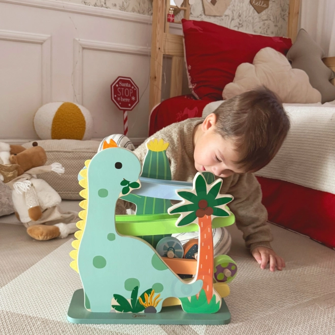Piste de dinosaures en bois classique