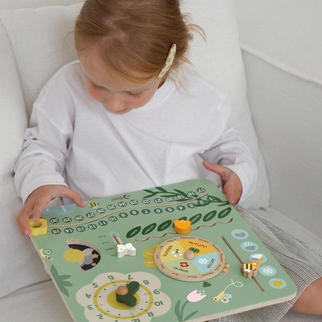 Calendrier éducatif en bois en anglais