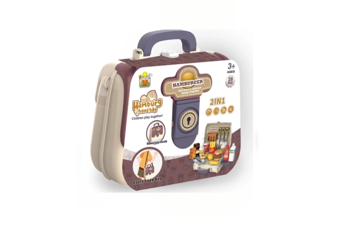 Ensemble de hamburgers avec une valise pratique