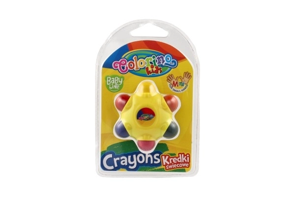 Crayons de cire en forme d'étoile 6 couleurs 6cm sur carte