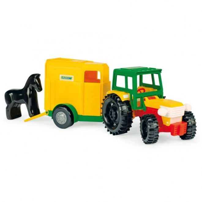 Tracteur avec remorque pour chevaux