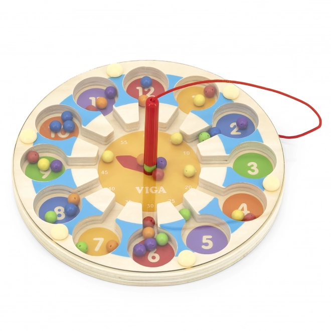 Jeu magnétique en bois Horloge labyrinthe Viga