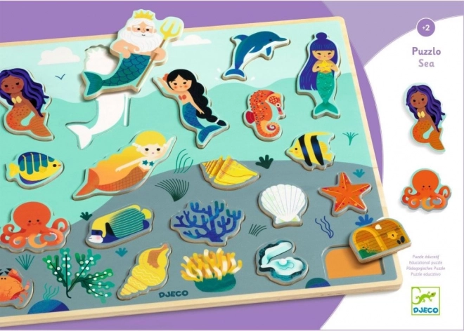 DJECO Puzzle en bois Mer