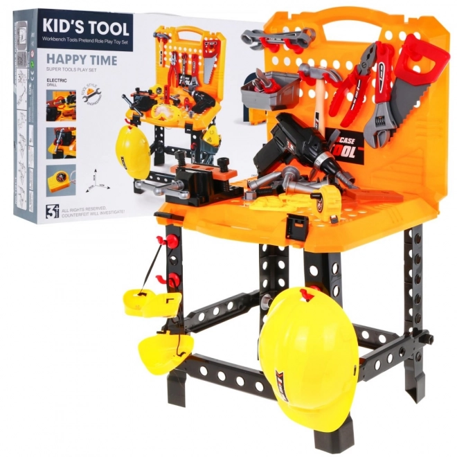 DIY ensemble 3 en 1 pour enfants 3+ Atelier 100 pcs, Mallette + table + équipement de construction