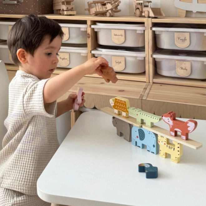 Blocs en bois animaux Montessori 9 pcs de Tooky Toy