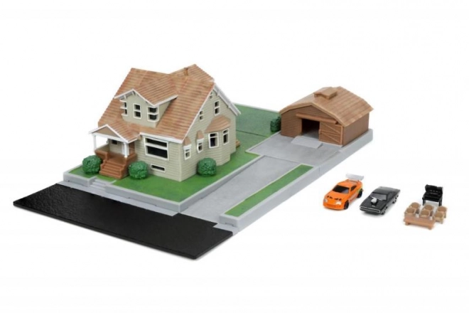 Rapide et Furieux Nanodiorama Maison de Dominique avec petites voitures
