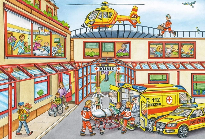 Puzzle de la police, des pompiers et des secouristes 3x24 pièces