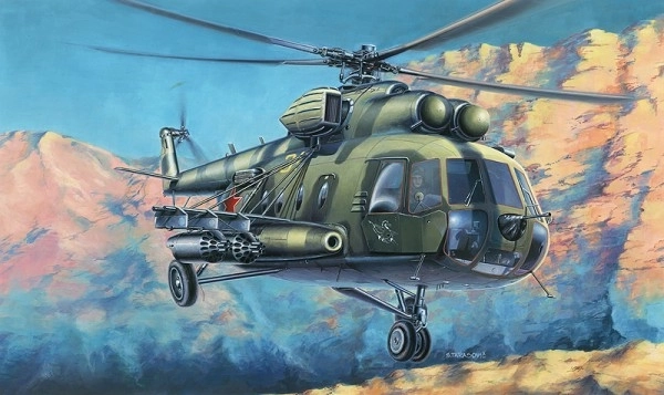 Maquette Mil Mi-8 1:72 25,5x29,5 cm dans une boîte 34x19x6cm