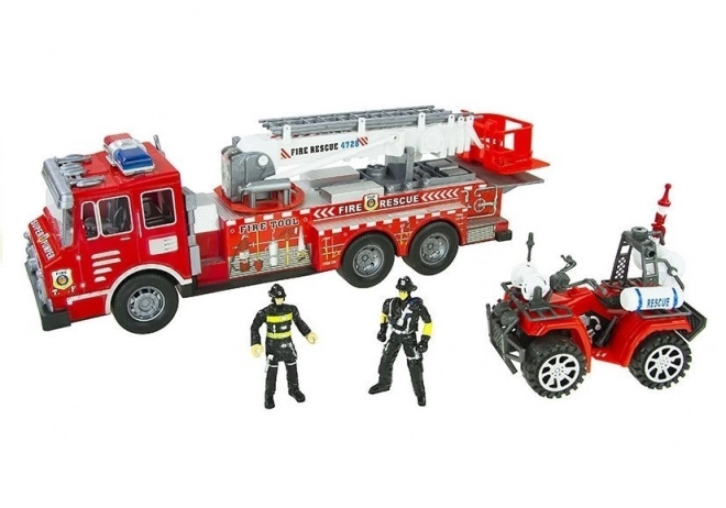 Grande station de pompiers avec casque et quad