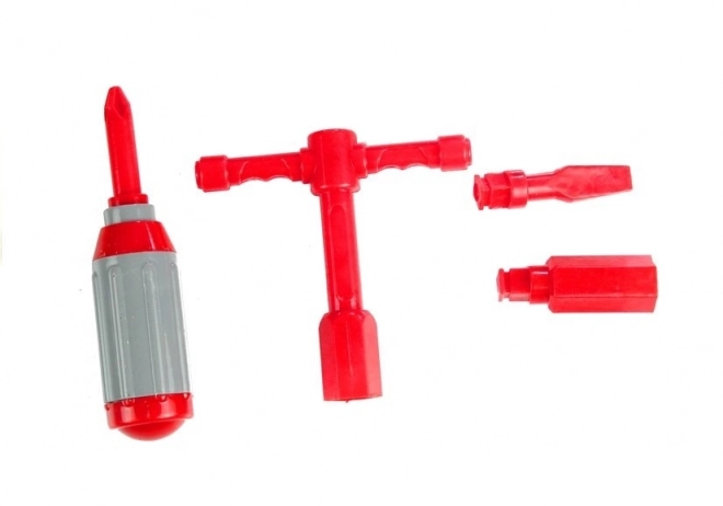 Camion de pompiers avec échelle et outils
