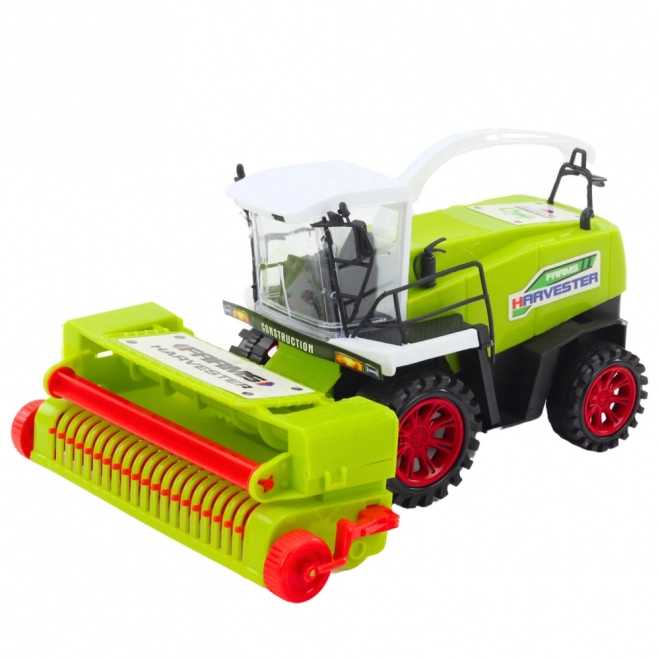 Jouet de moissonneuse-batteuse agricole verte à propulsion