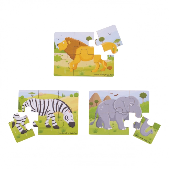 Bigjigs Toys Puzzle 3v1 animaux safari