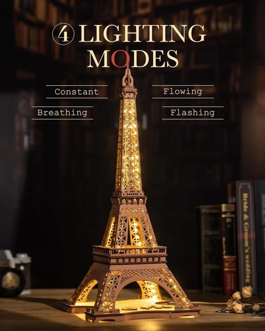 Puzzle 3D en bois RoboTime Rolife Nuit Éclairée Tour Eiffel