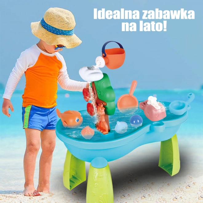Table d'eau pour enfants 2en1 avec bac à sable et cascade WOOPIE