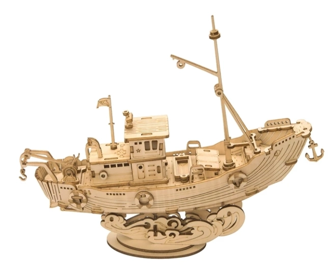 Bateau de pêche - Maquette en bois 3D