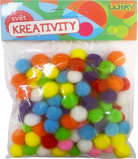 Pompons colorés 15 mm - lot de 100 pièces