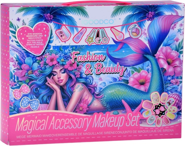 Grande trousse de beauté Sirène fards à paupières vernis pinces élastiques pour cheveux