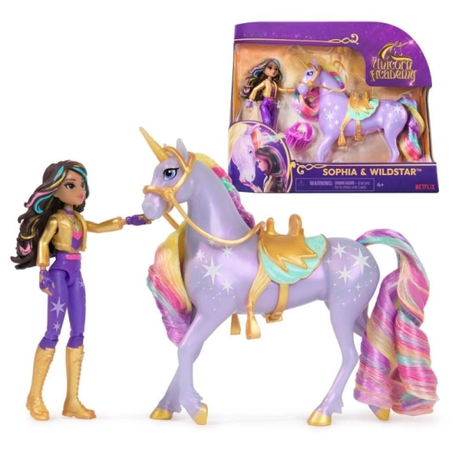 Figurines de l'académie des licornes 11 cm sophia et wildstar