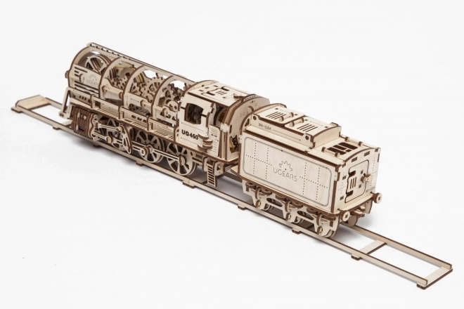 Puzzles mécaniques en bois UGEARS - Locomotive à vapeur avec tender