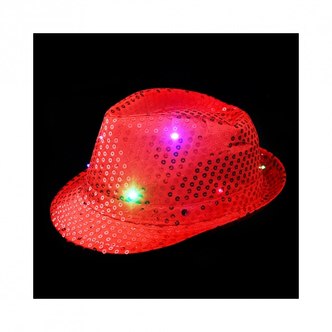 Chapeau disco rouge LED pour adultes