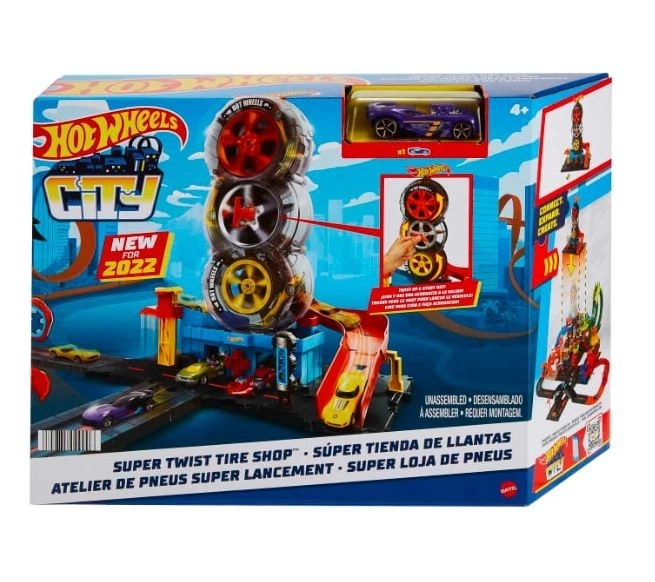 Garage Hot Wheels avec pistes de course