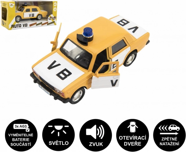 Voiture de police VB Lada 12 cm avec lumière et son à rétrofriction