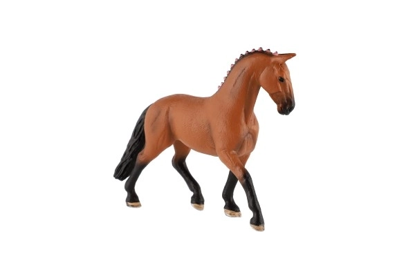 Cheval domestique brun zooted plastique 13cm dans un sachet