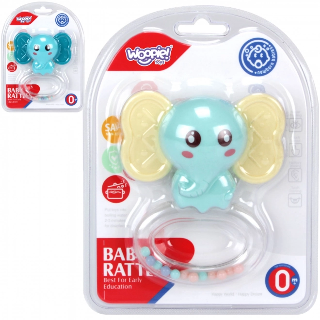 Woopie jouet sensoriel pour enfants 2 en 1 hochet et anneau de dentition éléphant