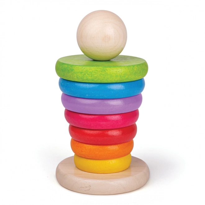 Jouet empilable en bois arc-en-ciel pour enfants