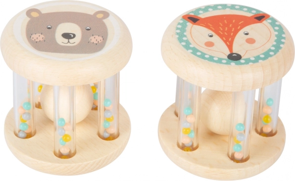 small foot hochet en bois pastel avec billes – lot de 2 pièces