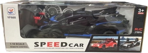 Voiture RC sportive 1:18 noir et bleu