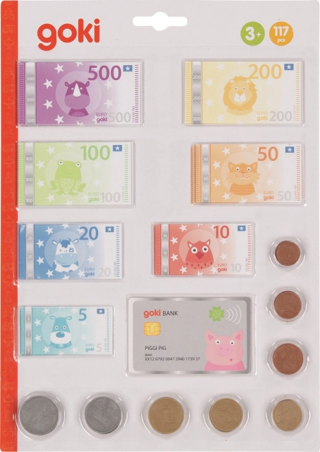 Argent pour enfants avec carte de crédit Euros animaux