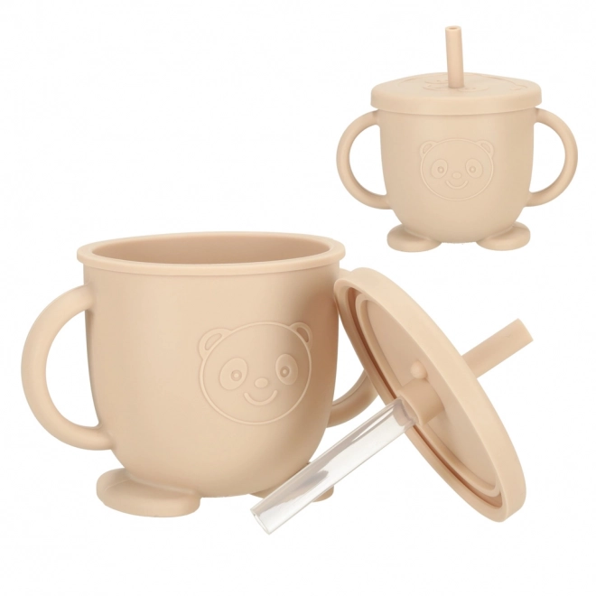 Ensemble de biberons en silicone hibou, 8 pièces, beige
