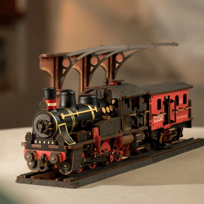 RoboTime Maquette en bois 3D Locomotive à vapeur vintage