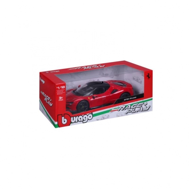 Modèle métallique Ferrari SF90 Stradale rouge 1:18