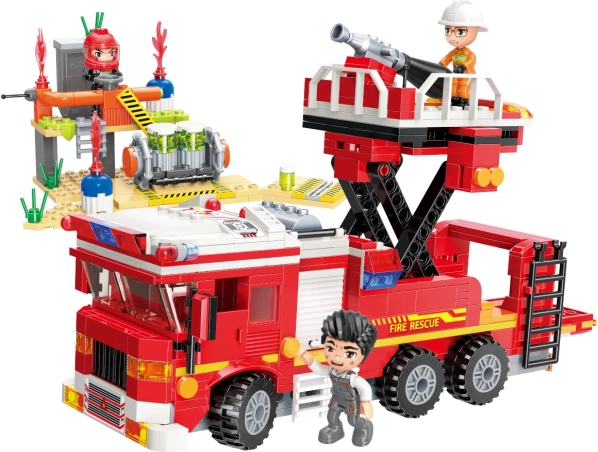 Nacelle élévatrice sur le camion de pompiers